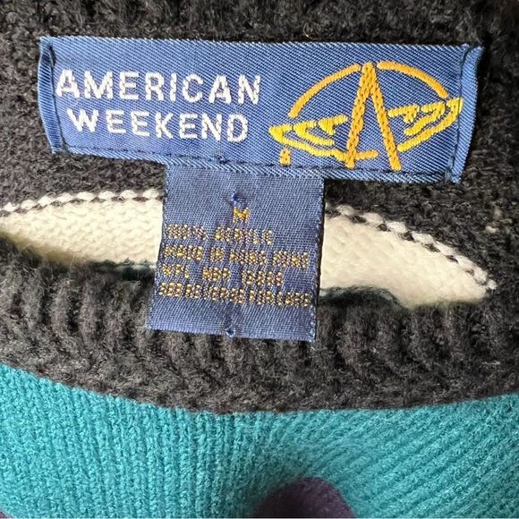 VTG AMERICAN WEEKEND Striped Knitted Sweater - Picture 11 of 12